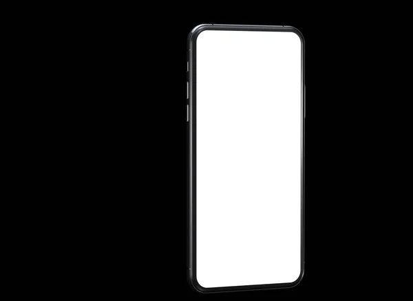 Smartphone White Screen Black Background — Stock Photo, Image