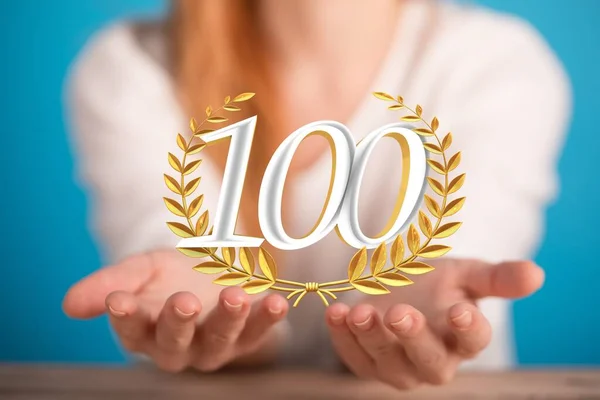 100 Aniversario Números Plantilla Póster Para Celebrar Parte Del Evento — Foto de Stock