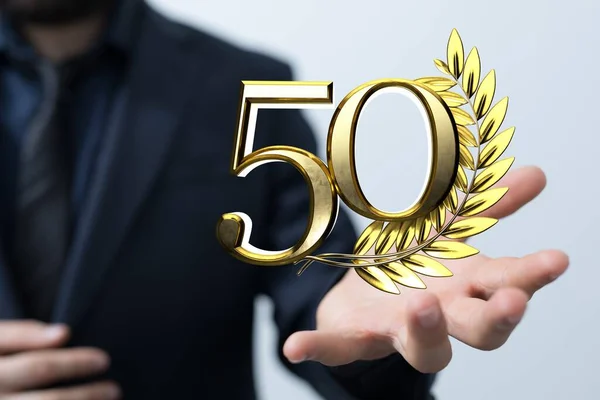 50 Anniversary 3d numbers. Poster template for Celebrating 50 anniversary event part