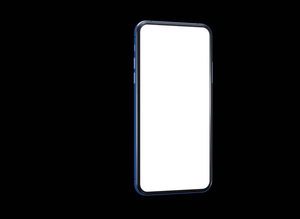 Ein Smartphone Mit Weißem Bildschirm Hinter Schwarzem Hintergrund — Stockfoto