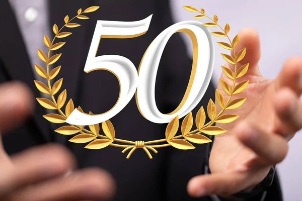 50 Anniversary 3d numbers. Poster template for Celebrating 50 anniversary event part