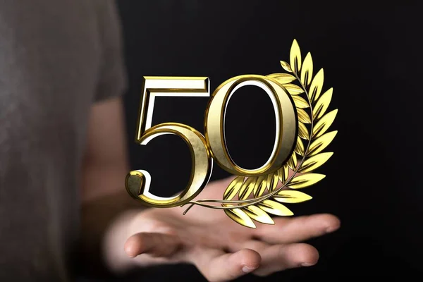 50 Anniversary 3d numbers. Poster template for Celebrating 50 anniversary event part