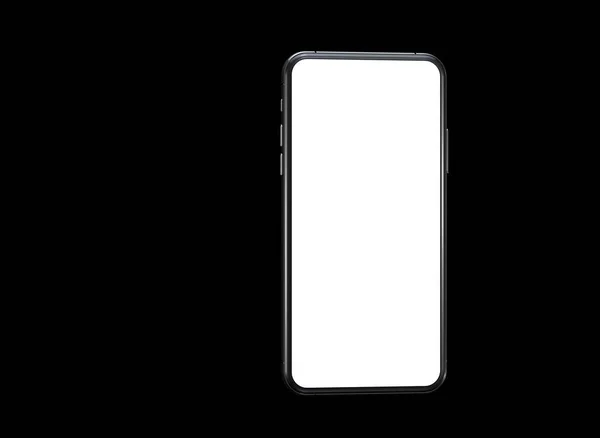 Een Smartphone Met Een Wit Scherm Achter Een Zwarte Achtergrond — Stockfoto