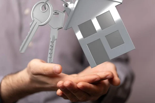 Casa Entre Casas Para Corretivo Imobiliário — Fotografia de Stock