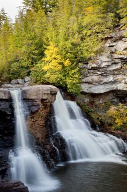 The beautiful cascade of Blackwater Falls in Blackwater Falls State Park, Tucker County West Virginia clipart