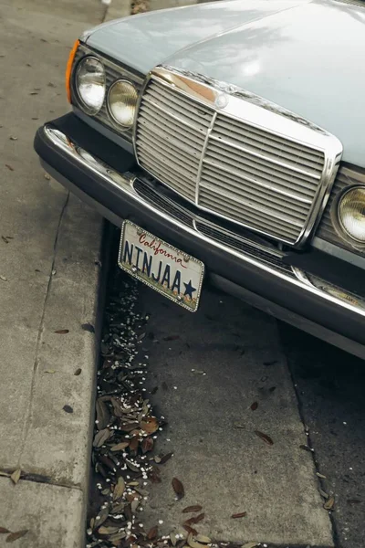 Visalia United States Feb 2020 Photo Vintage Blue Mercedes Benz — Stock Photo, Image