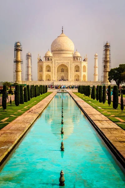 Bel Colpo Verticale Taj Mahal Edificio Agra India — Foto Stock