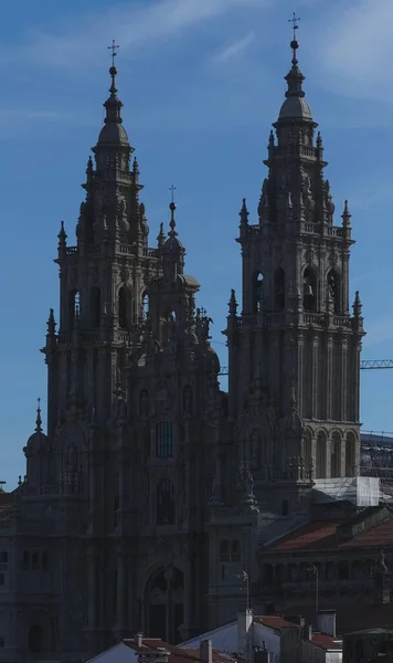 Vertikální Záběr Santiaga Compostela Pod Modrou Oblohou Španělsku — Stock fotografie