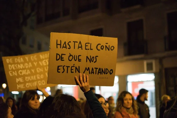 バレンシア スペイン 2020年3月8日 Foto Tomada Duante Marcha Realizada Por Dia — ストック写真