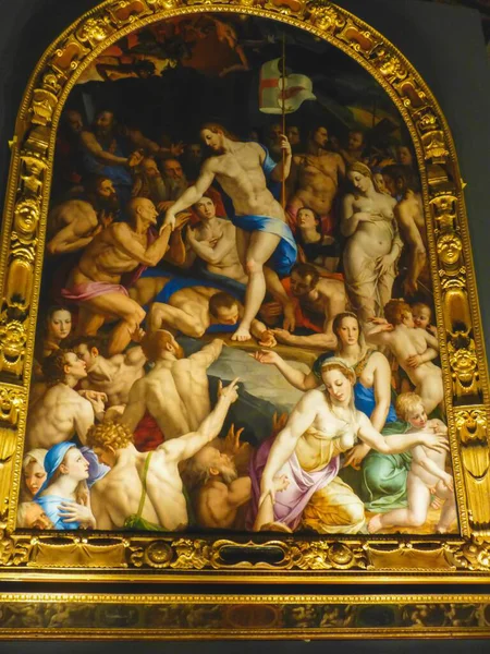 Retrato Vertical Uma Pintura Religiosa Florença Itália — Fotografia de Stock