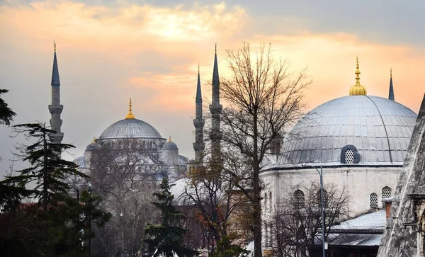 Bonito Pôr Sol Cidade Istambul Cores Lindas — Fotografia de Stock