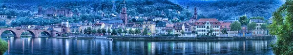 Panorama Heidelberg Hecho Lado Del Río Neckar Baden Wurttemberg Alemania —  Fotos de Stock