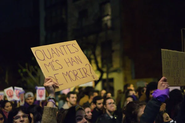 Valencia Spanyolország Március 2020 Fotos Tomadas Marcha Realizada Valencia Por — Stock Fotó