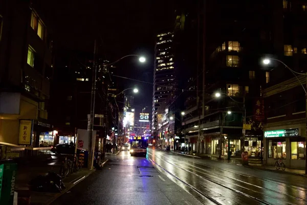 Vista Noturna Rua Toronto — Fotografia de Stock