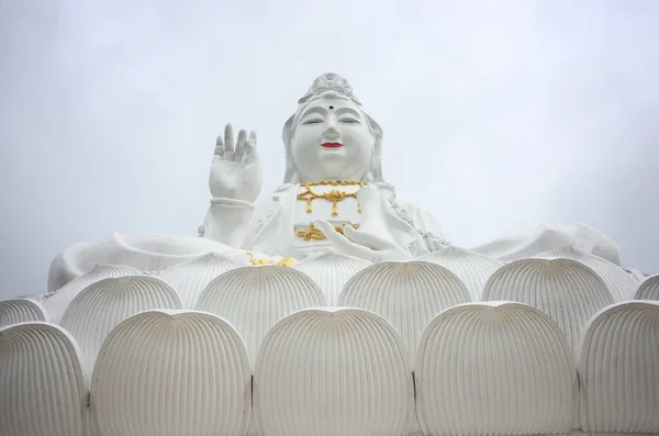 Een Prachtig Shot Van Het Witte Religieuze Guan Yim Standbeeld — Stockfoto