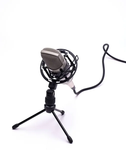 Microphone Cable Isolated White Background — Stock Photo, Image