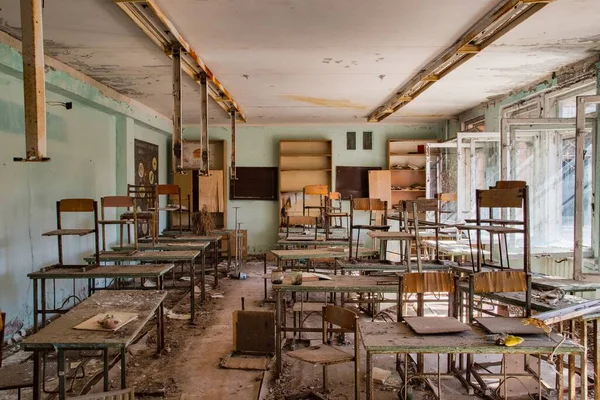 Klassenzimmer Einer Schule Tschernobyl Pripjat Ukraine Ehemalige Udssr Wurde Vor — Stockfoto