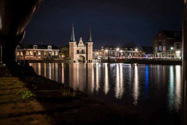 Sneek Nizozemsko 2020 Stará Městská Brána Historickém Centru Fríského Města — Stock fotografie