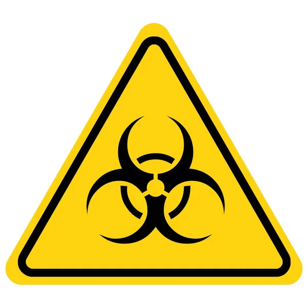 Символ Биологической Опасности Желтом Треугольнике Черным Контуром Пандемии Covid19 — стоковое фото