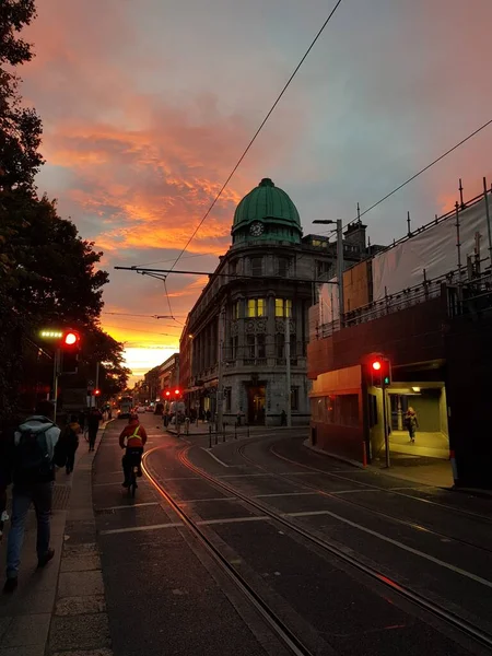 Surpreendente Nascer Sol Dublin Irlanda — Fotografia de Stock