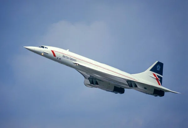 Farnborough Unitert Kingdom Sep 1986 Concorde Prøver Seg Flyshow royaltyfrie gratis stockfoto