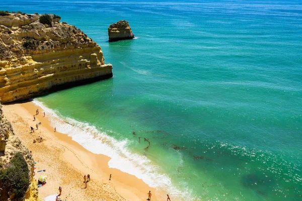 Piękna Plaża Marinha Regionie Algarve Portugalia — Zdjęcie stockowe