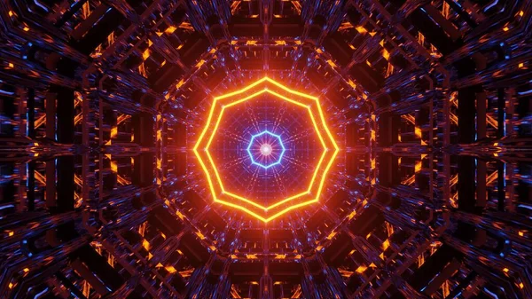 Kozmikus Háttér Kék Narancssárga Lézerfényekkel Tökéletes Egy Digitális Tapétához — Stock Fotó