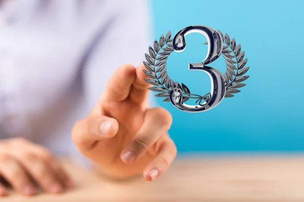 Drei Oder Jahre Auszeichnung Digital Number Award Anniversary — Stockfoto