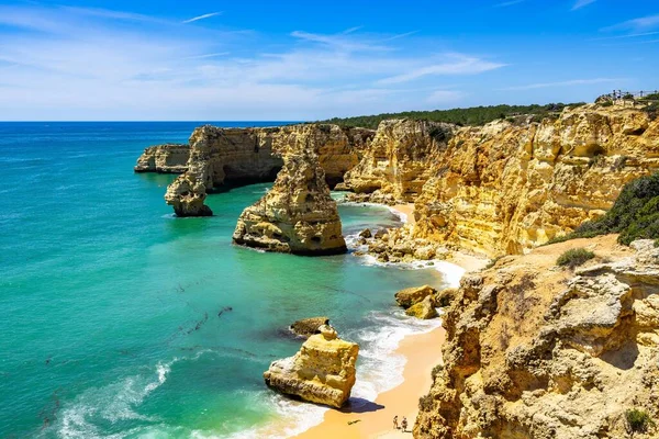 Όμορφη Παραλία Marinha Στην Περιοχή Algarve Πορτογαλία — Φωτογραφία Αρχείου