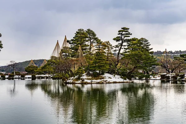 Schöne Landschaft Eines Seenparks Winter — Stockfoto