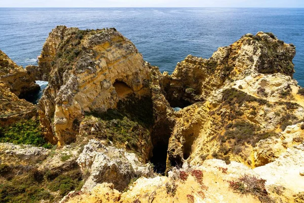 Die Klippen Der Ponta Piedade Der Region Algarve Portugal Unter — Stockfoto