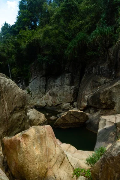 Plusieurs Rochers Arbres Dans Forêt Ninh Hoa Vietnam — Photo