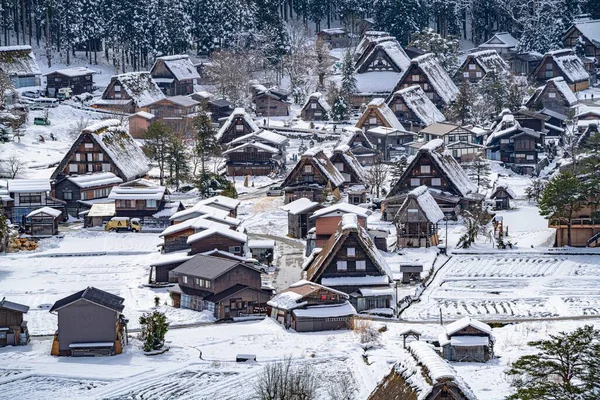 Vackra Historiska Byarna Shirakawa Och Gokayama Japan Vintern Med Hus — Stockfoto