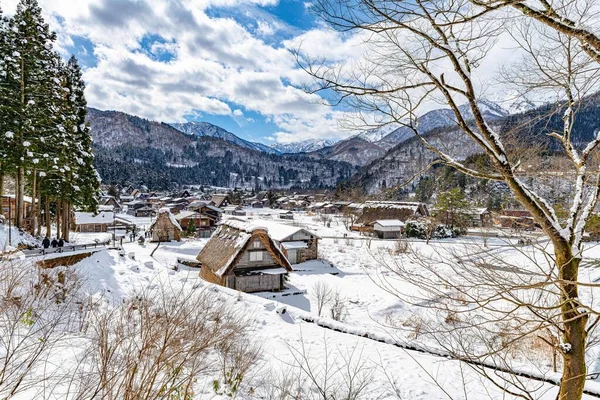 Los Hermosos Pueblos Históricos Shirakawa Gokayama Japón Durante Invierno Con — Foto de Stock