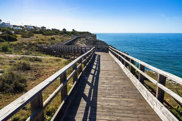 Calçadão Carvoeiro Formação Rochosa Algar Seco Algarve Portugal — Fotografia de Stock