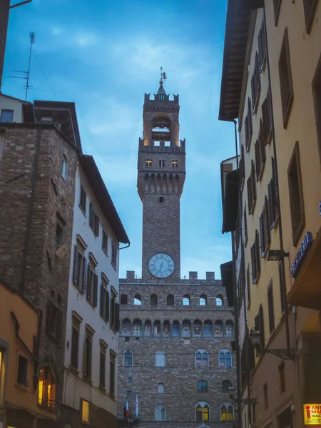 Disparo Vertical Del Palacio Vecchio Florencia Italia — Foto de Stock