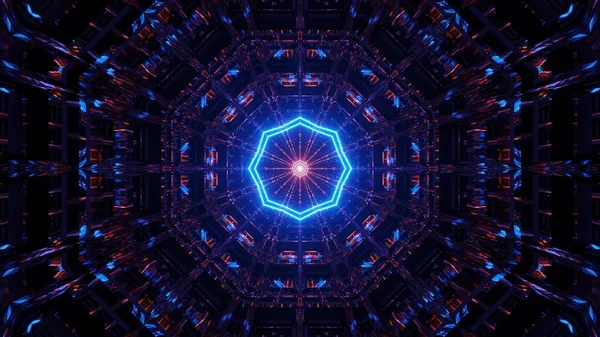 Mavi Kırmızı Lazer Işıkları Desenli Kozmik Bir Arkaplan Dijital Duvar — Stok fotoğraf