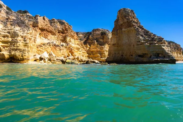 Costa Algarvia Perto Gruta Benagil Oceano Atlântico Portugal — Fotografia de Stock