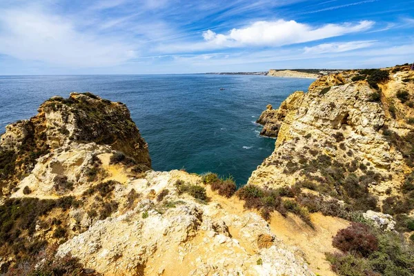 Βράχια Της Ponta Piedade Στην Περιοχή Algarve Πορτογαλία Κάτω Από — Φωτογραφία Αρχείου