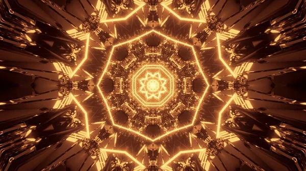 Kahverengi Sarı Lazer Işıkları Desenli Kozmik Bir Arka Plan Dijital — Stok fotoğraf