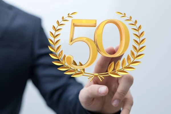 50 Anniversary 3d numbers. Poster template for Celebrating 50 anniversary event part