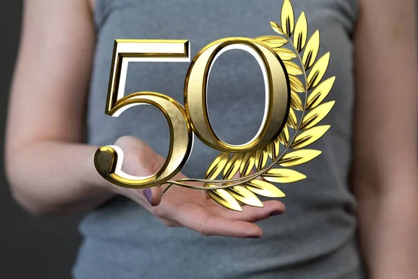 50 Anniversary 3d numbers. Poster template for Celebrating 50 anniversary event part