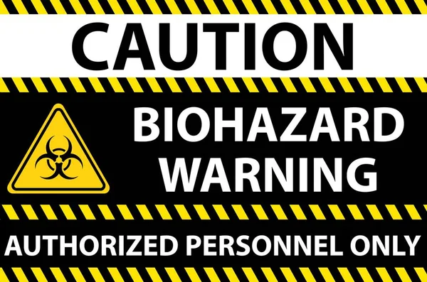 关于只允许授权人员使用生物危害警告的警告标志的示例 — 图库照片