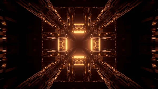 黄金のネオンレーザーライトを備えた宇宙背景 デジタル背景に最適 — ストック写真