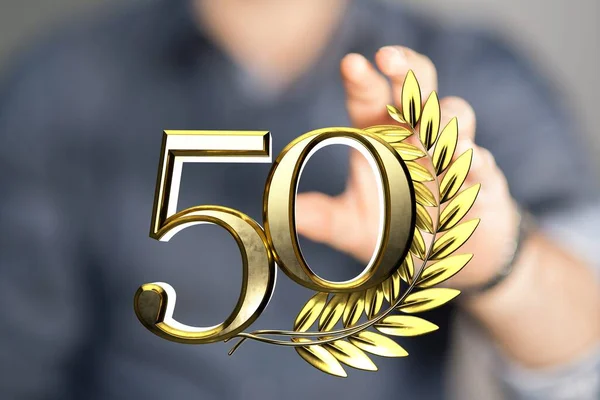 50 Anniversary 3d numbers. Poster template for Celebrating 50 anniversary event part