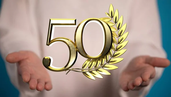 50 Anniversary 3d numbers. Poster template for Celebrating 50 anniversary event part