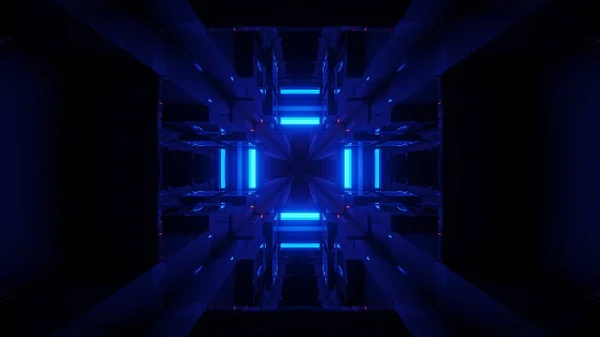 青いネオンレーザーライトの宇宙背景 デジタル壁紙に最適 — ストック写真