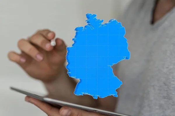 Χάρτης Γερμανία Illustration Digita — Φωτογραφία Αρχείου