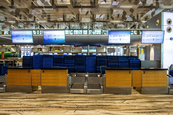 Singapore Singapore Μαρ 2020 Αεροδρόμιο Singapore Changi Έχει Αδειάσει Σχεδόν — Φωτογραφία Αρχείου