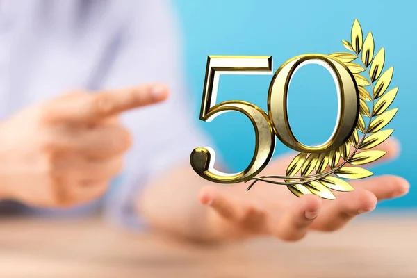 50 Anniversary 3d numbers. Poster template for Celebrating 50 anniversary event part